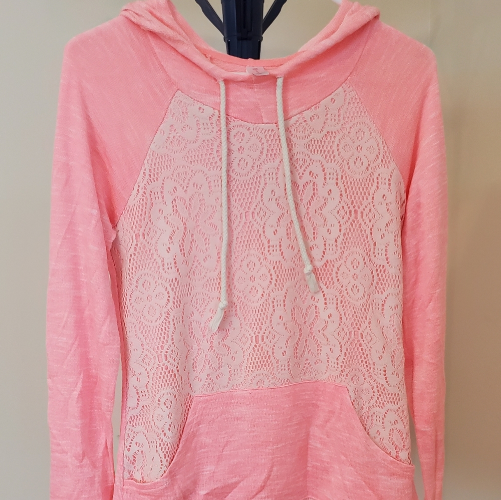 No Boundaries Lace Overlay Hoodie